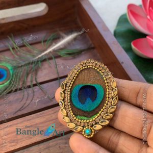 Peacock Feather Brooch Pin