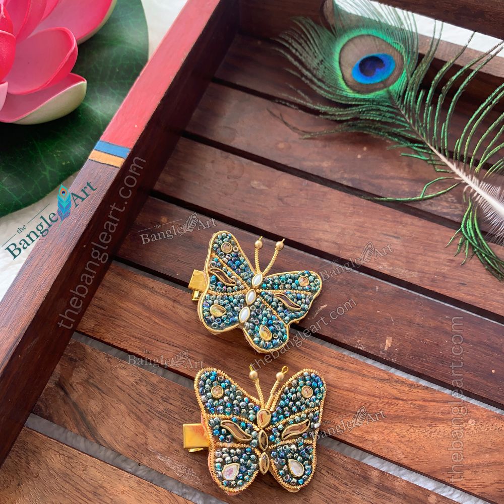 Butterfly Alligator Hair Clip - Handmade - Image 3