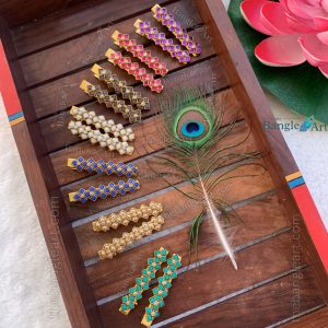 Kundan Handmade Alligator Hair Clip